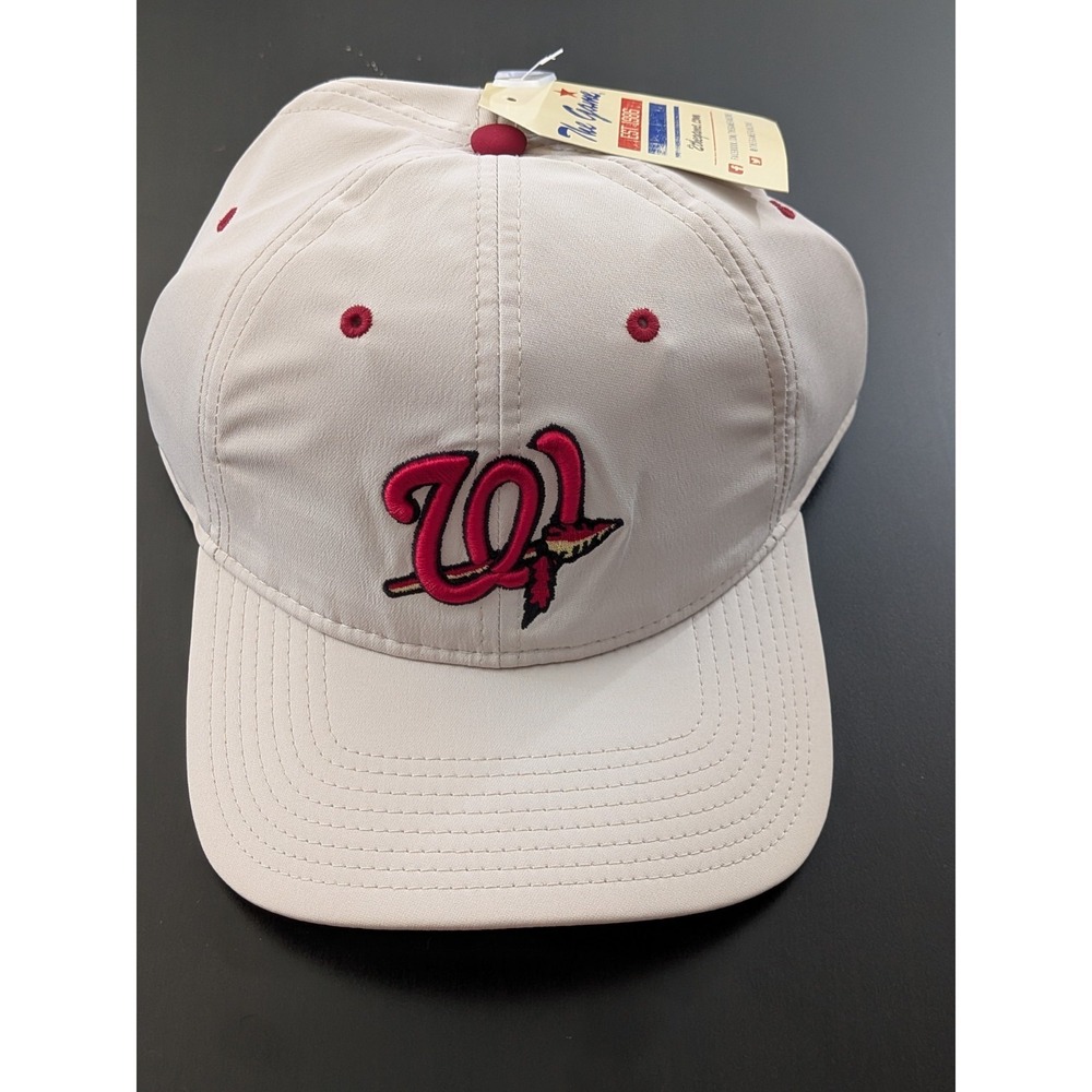 The Game Warriors Hat Native W Arrowhead‎ Logo Strapback OSFM Beige Red NWT